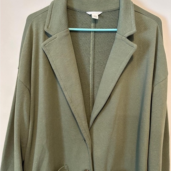 Caslon "NWT" Relaxed French Terry Blazer Green Sorrel Size XL - Picture 7 of 16